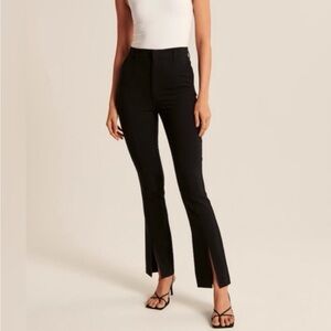 Abercrombie & Fitch black split hem flared pants